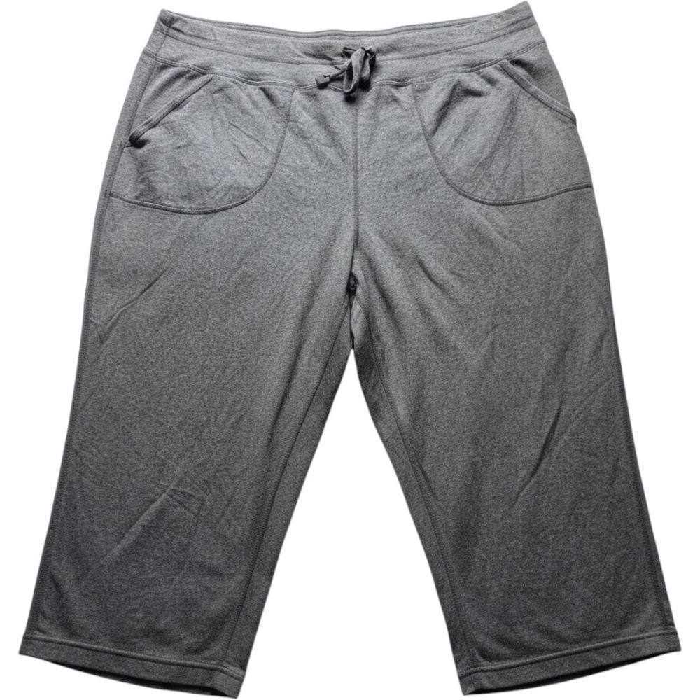 Made For Life Capri Pants Womens 2X Gray Jersey Elastic Waist Drawstring Pockets